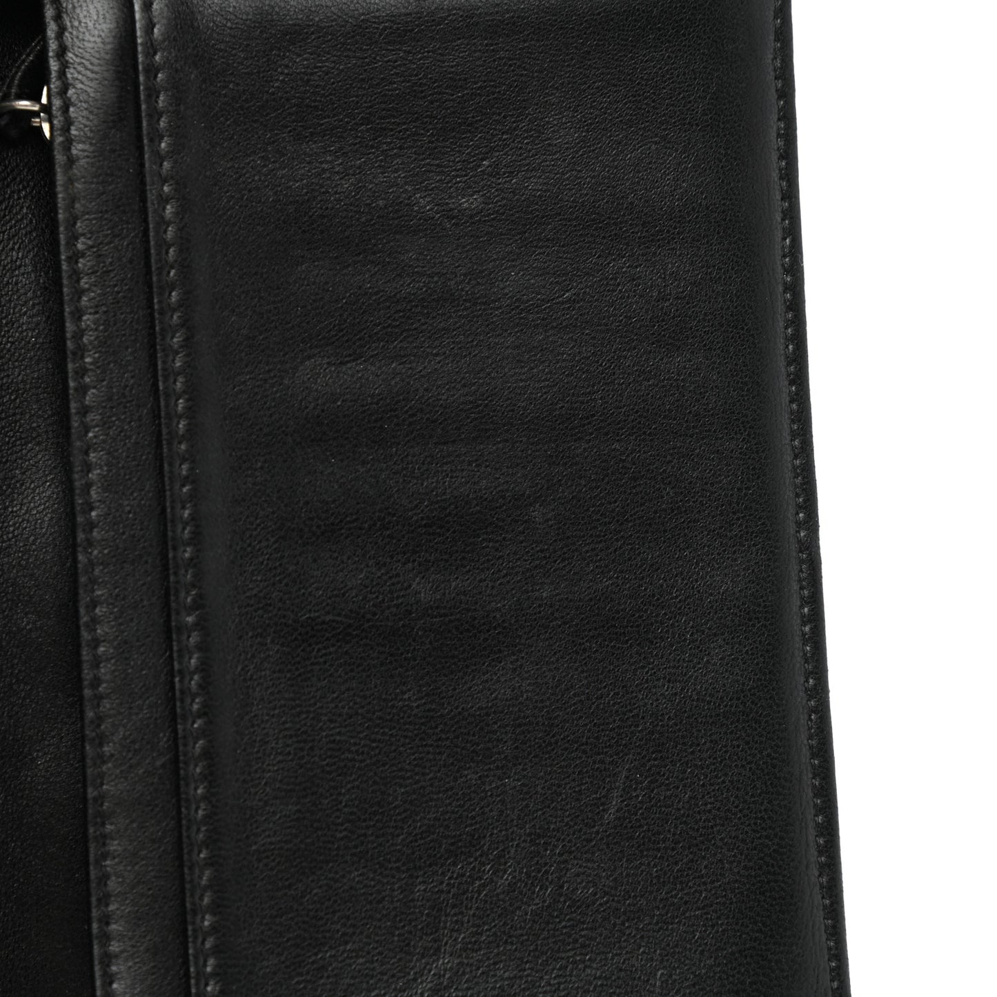 Patent Quilted Flap Wallet Black