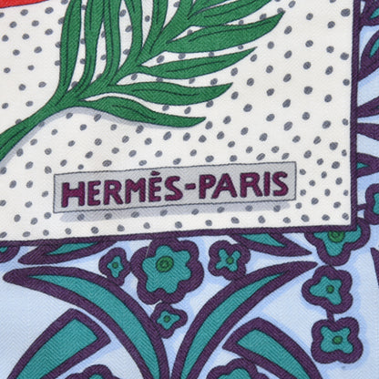 Hermes Cashmere Silk Zenobie Reine de Palmyre Shawl 140 Rouge Gris Vert 9 of 13