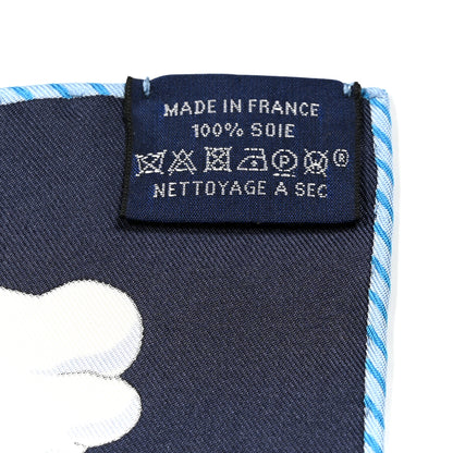 Hermes Silk Sur Mon Nuage Scarf 90 Bleu Black Mauve Multicolor 3 of 5