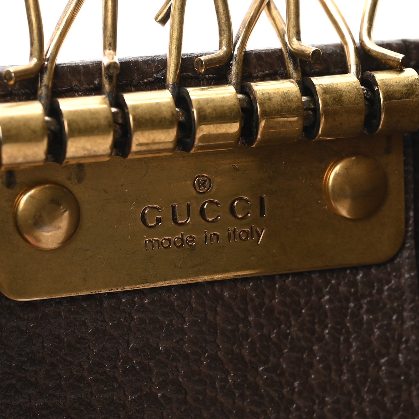 GG Supreme Monogram Web Ophidia 6 Key Holder Case Beige New Acero