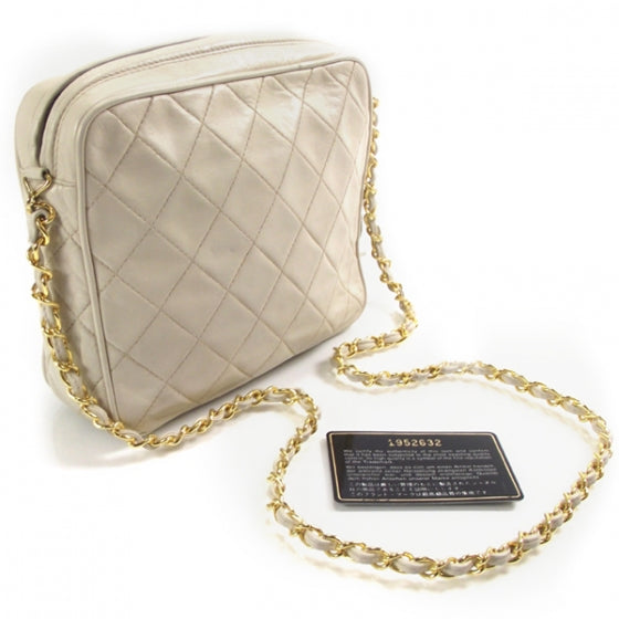 Lambskin Tassel Shoulder Bag Beige