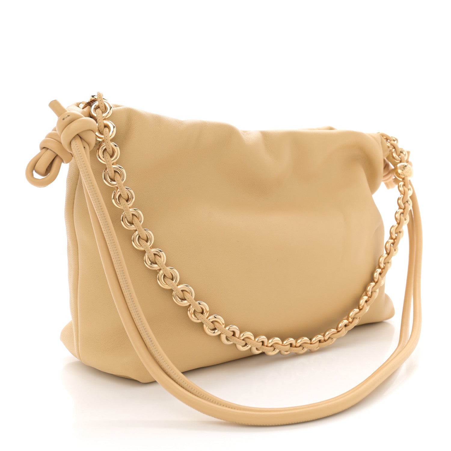 Loewe Mellow Nappa Medium Donut Chain Flamenco Knot Clutch Sahara 2 of 10