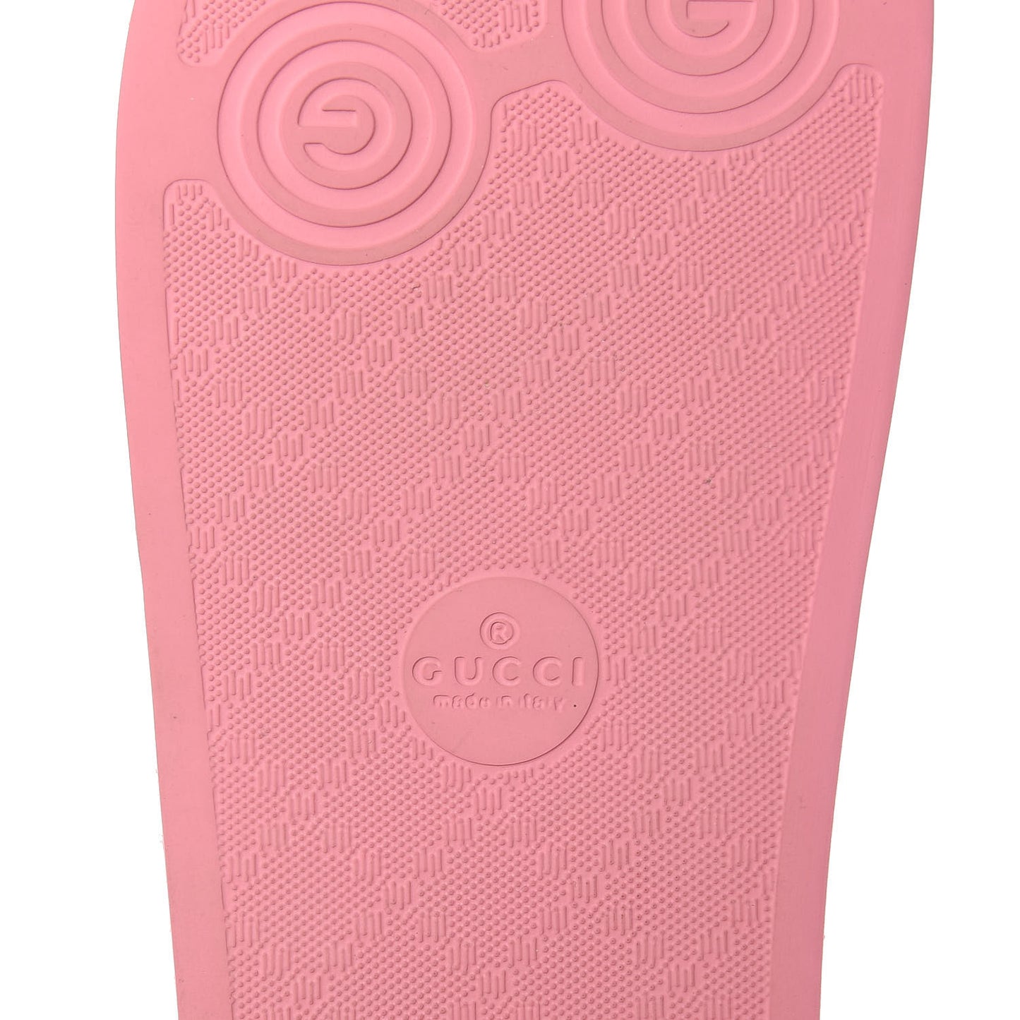 Rubber GG Monogram Perforated Womens Slide Sandals 38 Rose Box