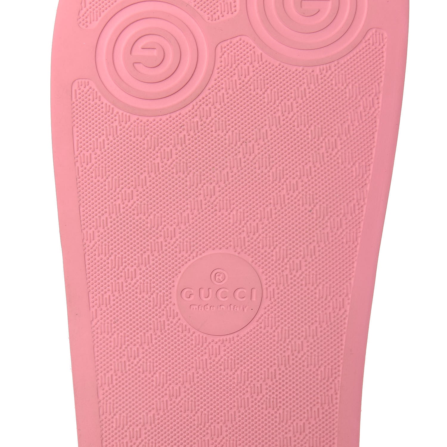 Gucci Rubber GG Monogram Perforated Womens Slide Sandals 38 Rose Box 9 of 10