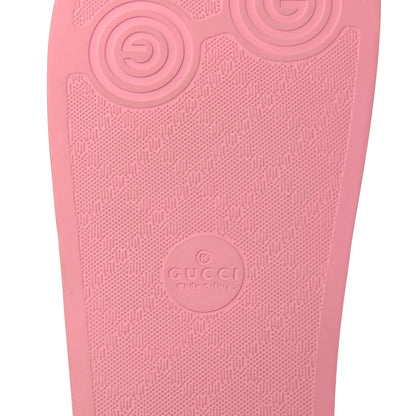 Gucci Rubber GG Monogram Perforated Womens Slide Sandals 38 Rose Box 9 of 10