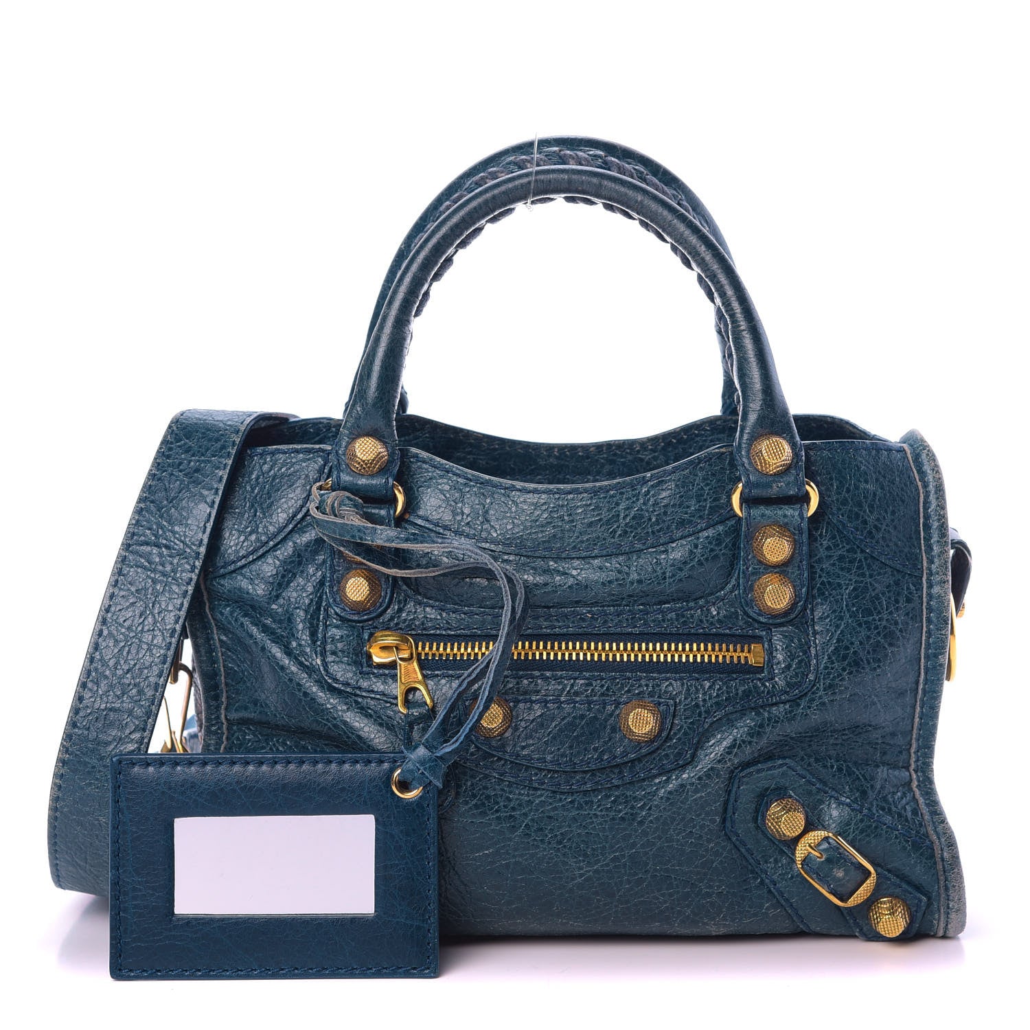 Balenciaga Agneau Giant 12 Gold Hardware Mini City Bleu Mineral 1 of 16