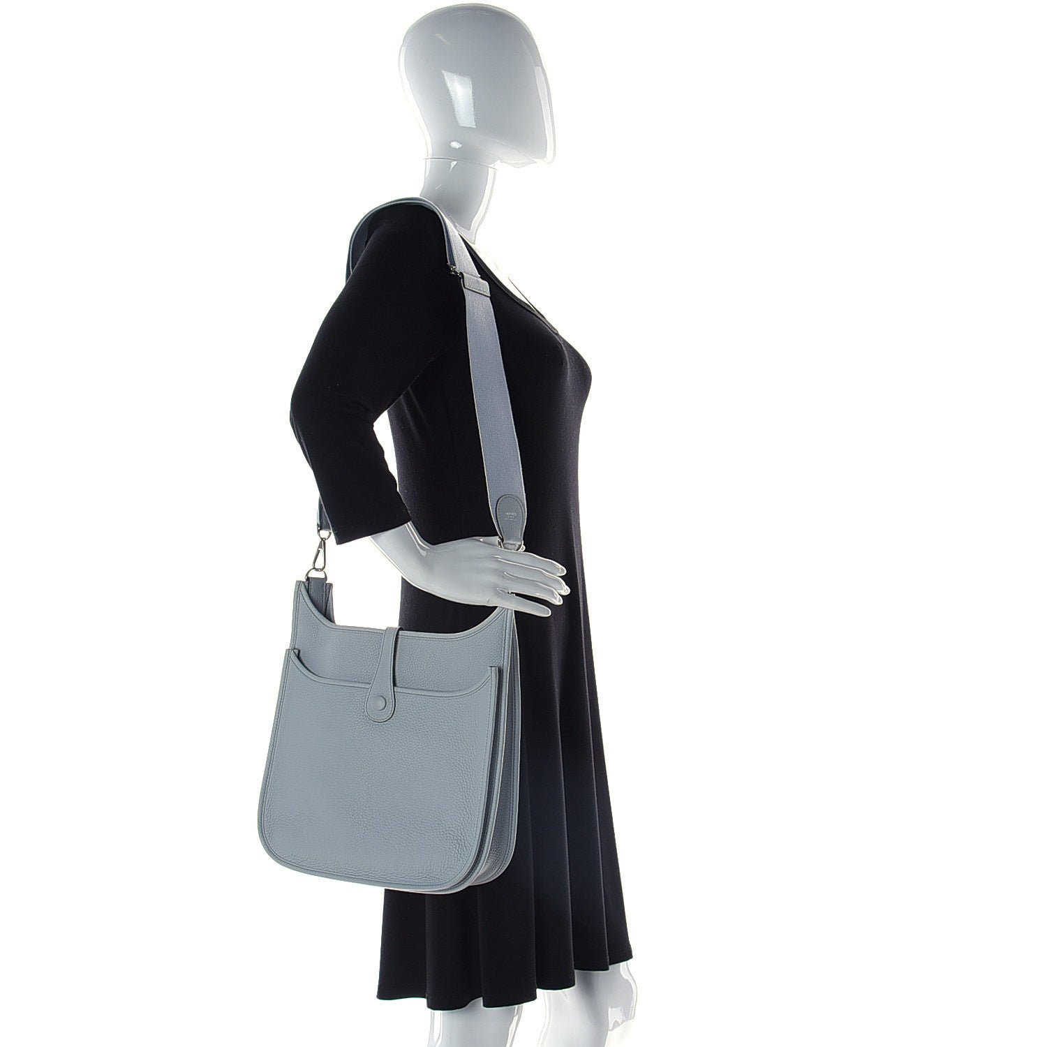 Hermes Taurillon Clemence Evelyne III PM Bleu Pale 4 of 11