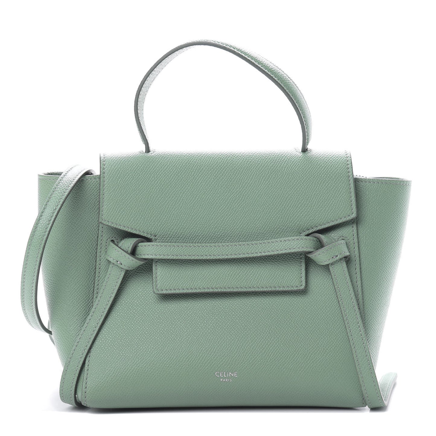 Grained Calfskin Nano Belt Bag Celadon