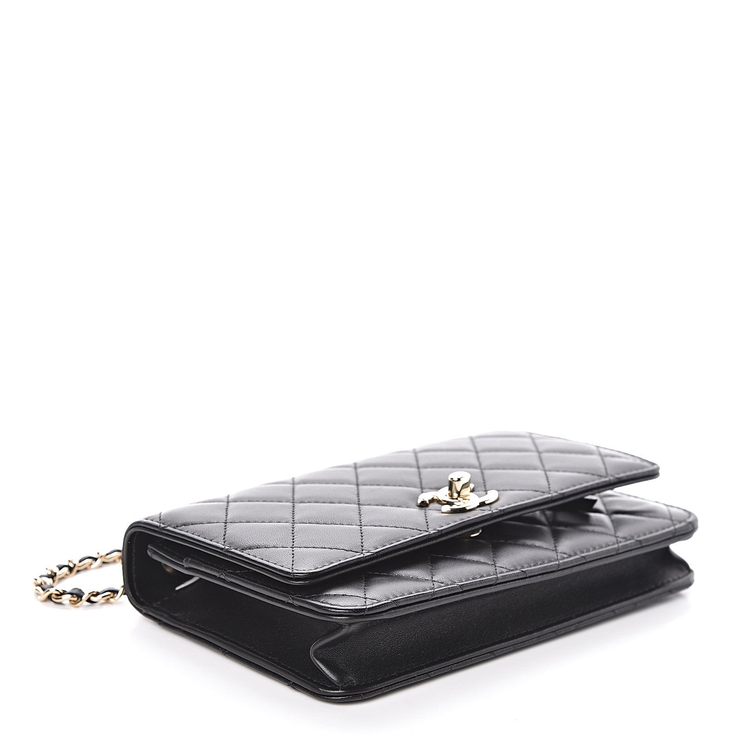 Chanel Lambskin Quilted Trendy CC Wallet On Chain WOC Black 4 of 11