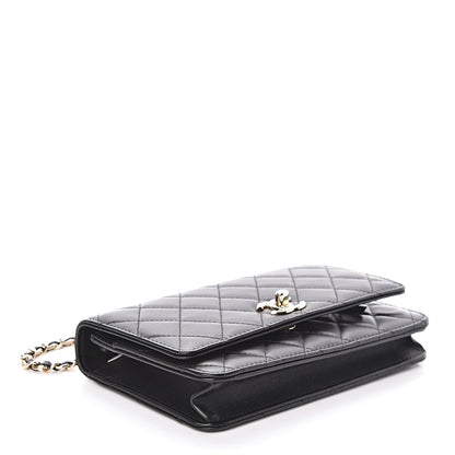 Chanel Lambskin Quilted Trendy CC Wallet On Chain WOC Black 4 of 11