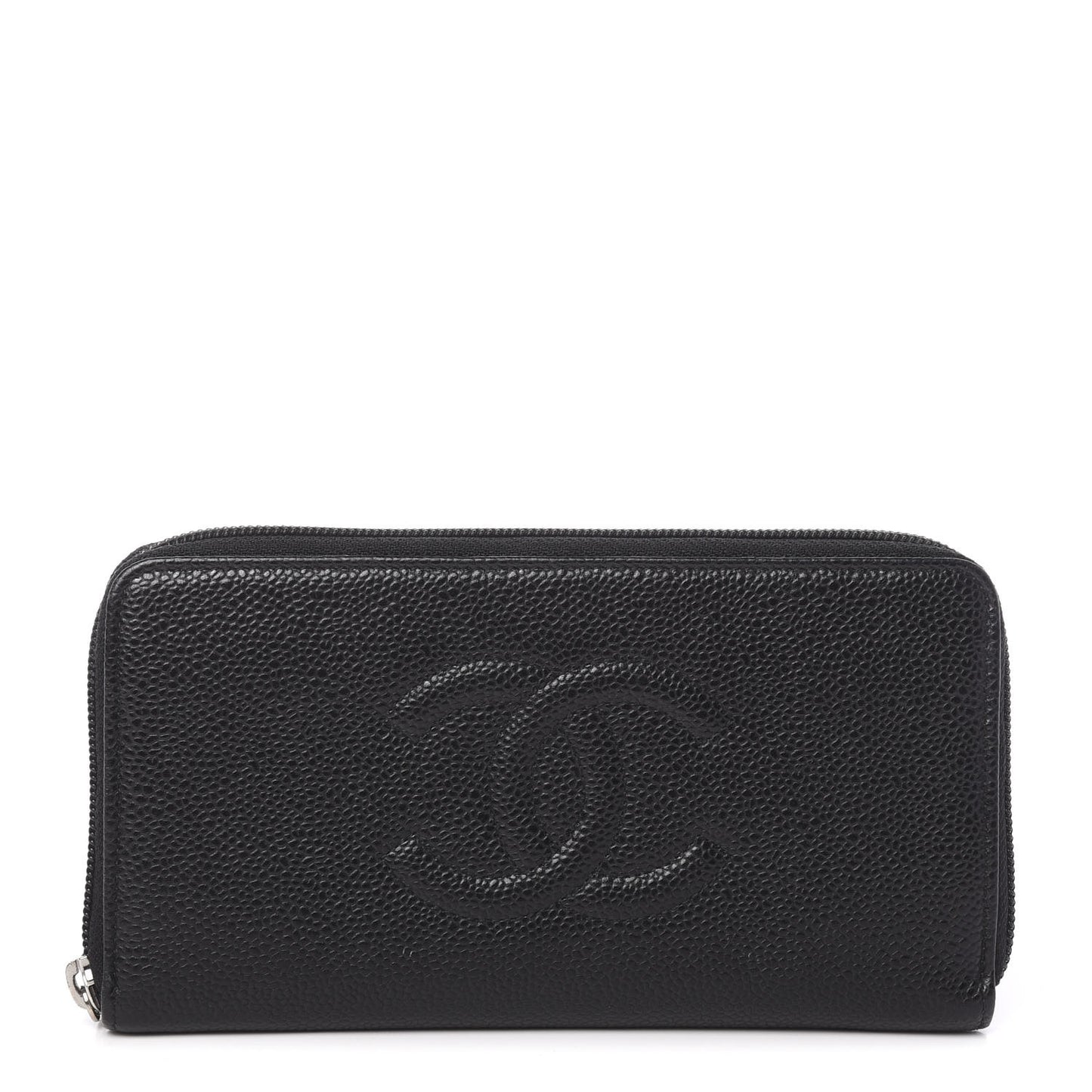 Caviar Large Timeless CC Zip Around Wallet Black