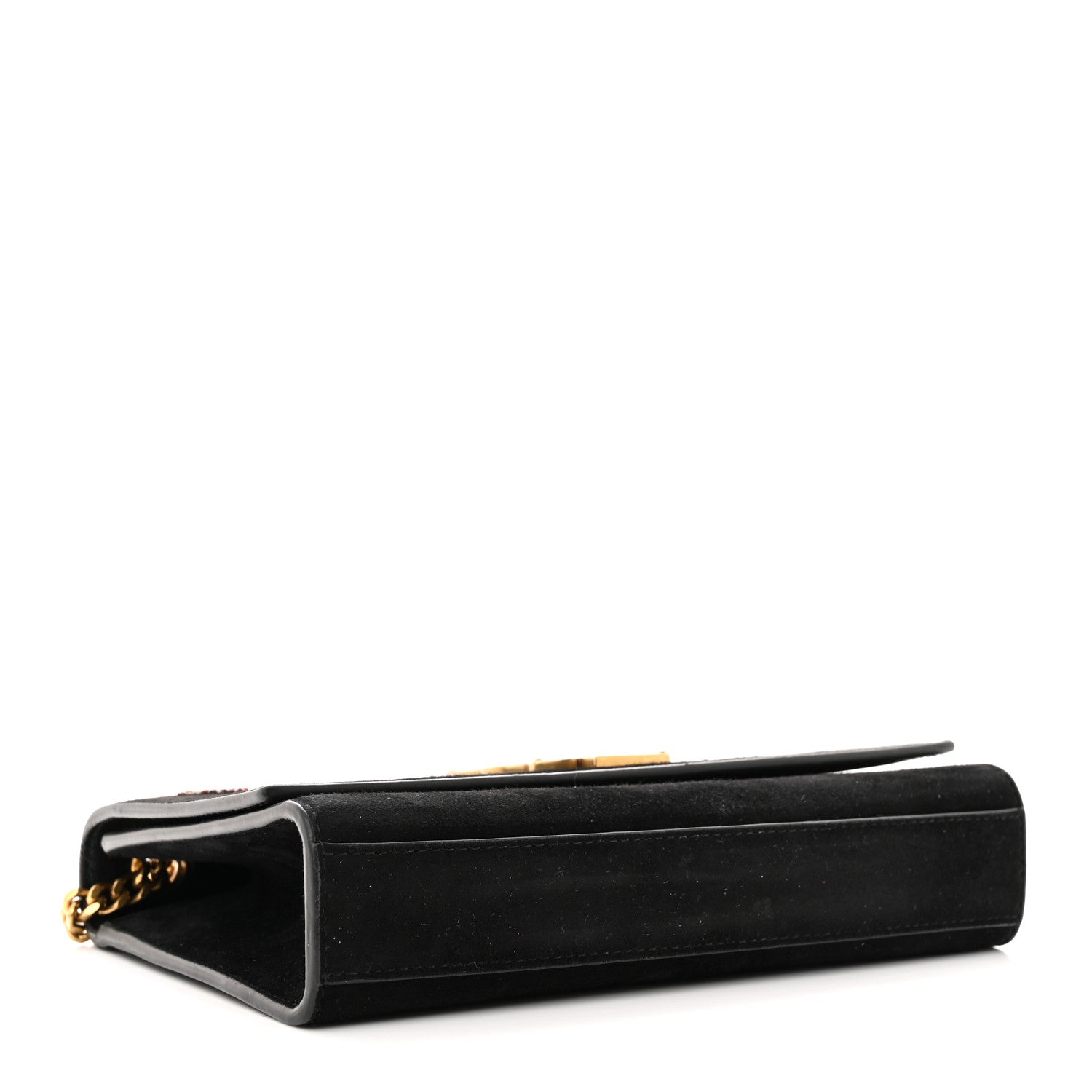 Saint Laurent Suede Embroidered Small Monogram Kate Satchel Black 4 of 13
