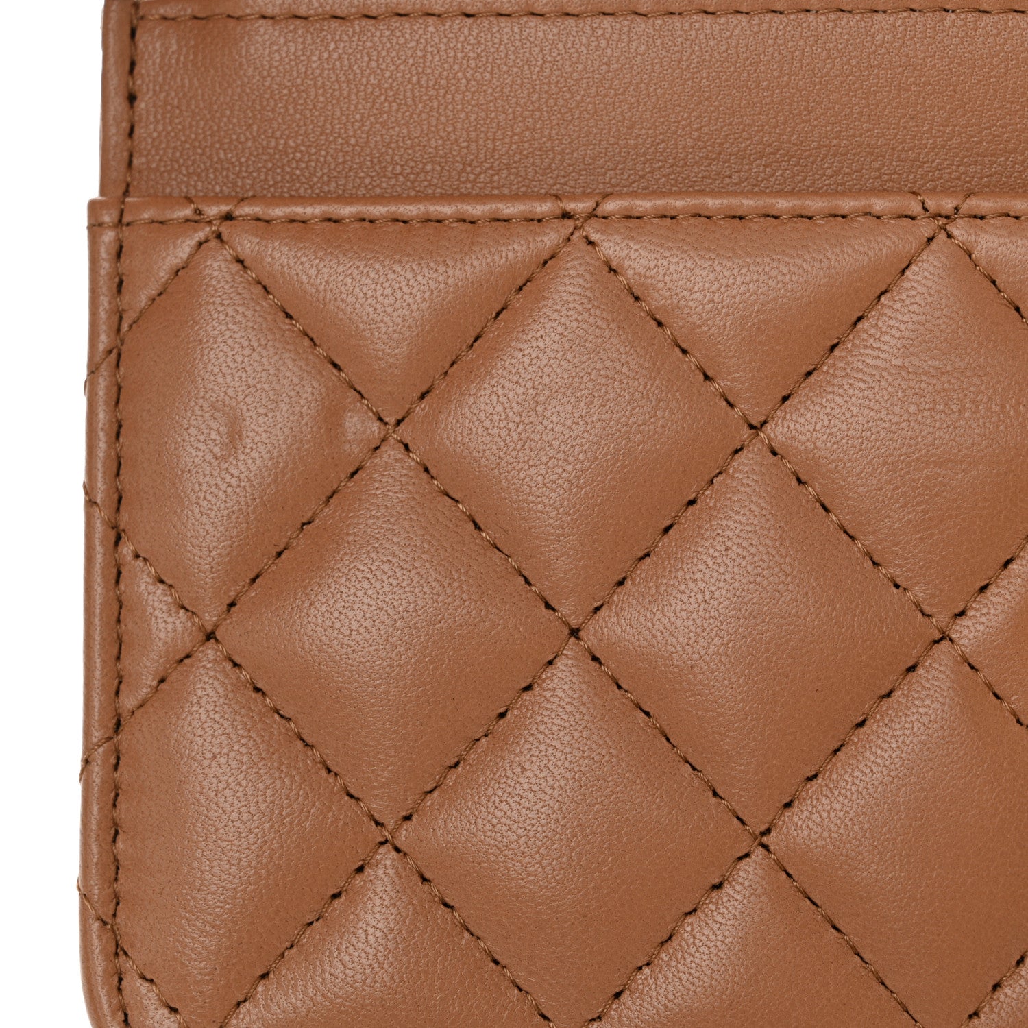 Chanel Lambskin Quilted CC Pearl Crush Wallet on Chain WOC Beige