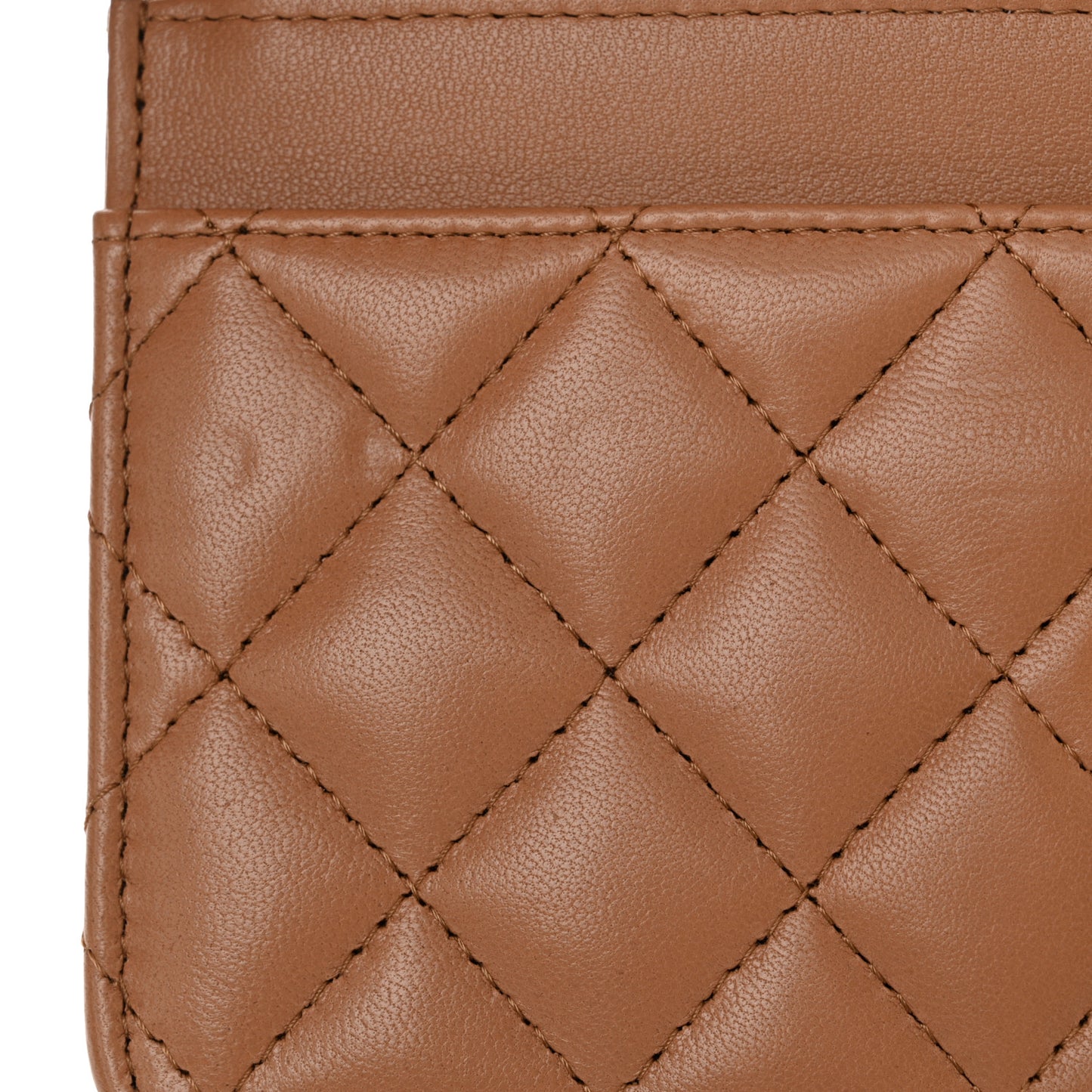 Lambskin Quilted CC Pearl Crush Wallet on Chain WOC Beige