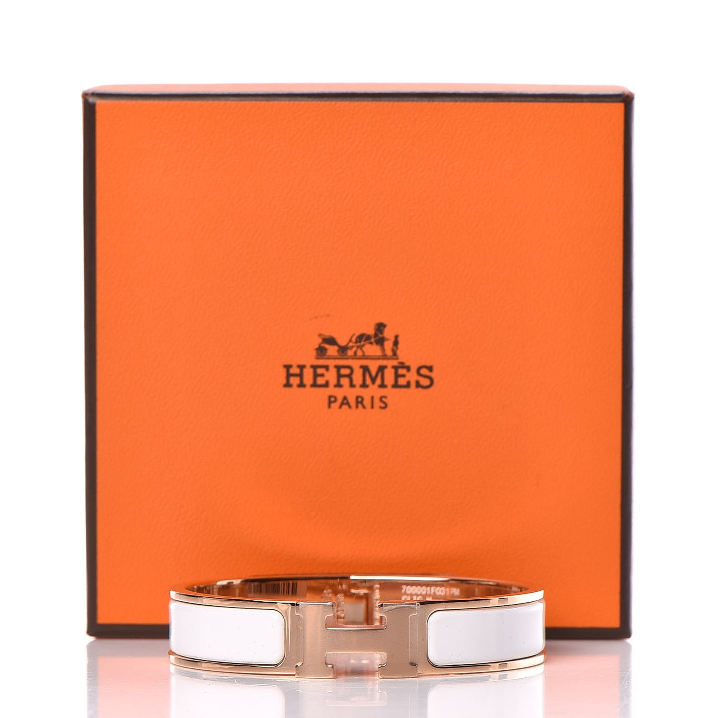 Enamel Narrow Clic Clac H Bracelet PM White