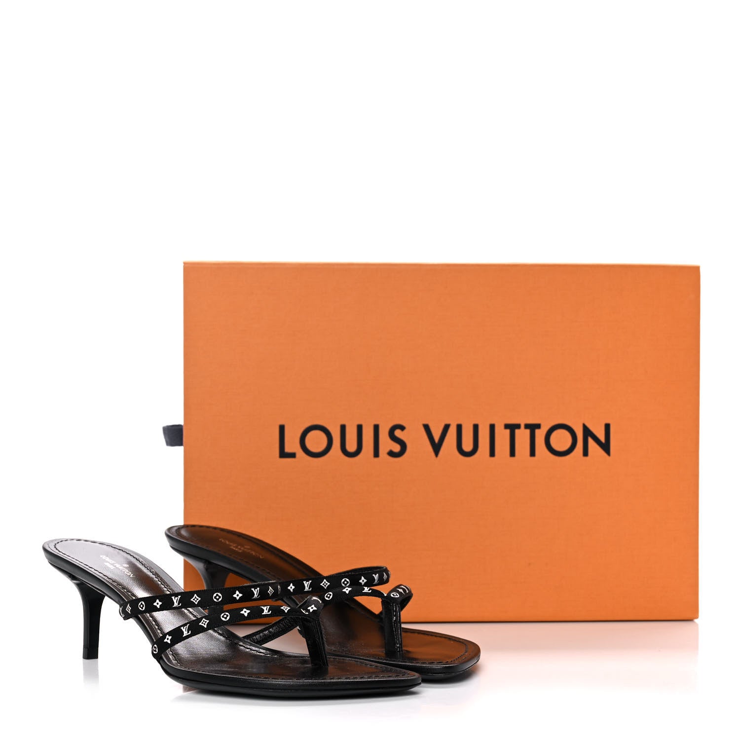 Louis Vuitton Satin Calfskin Citizen Thong Sandal 37 Black 9 of 9