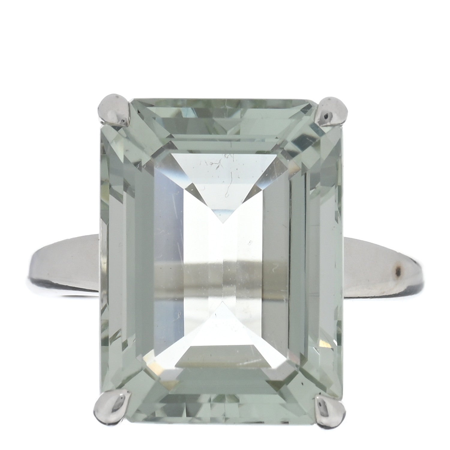 Tiffany Sterling Silver Green Quartz Sparklers Cocktail Ring 53 6.5 1 of 6