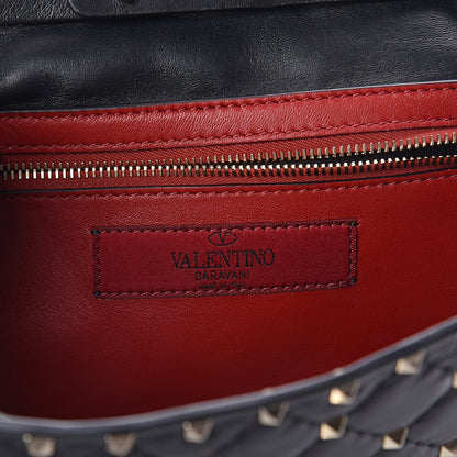 Valentino Garavani Lambskin Rockstud Spike Wallet on Chain Black 6 of 10