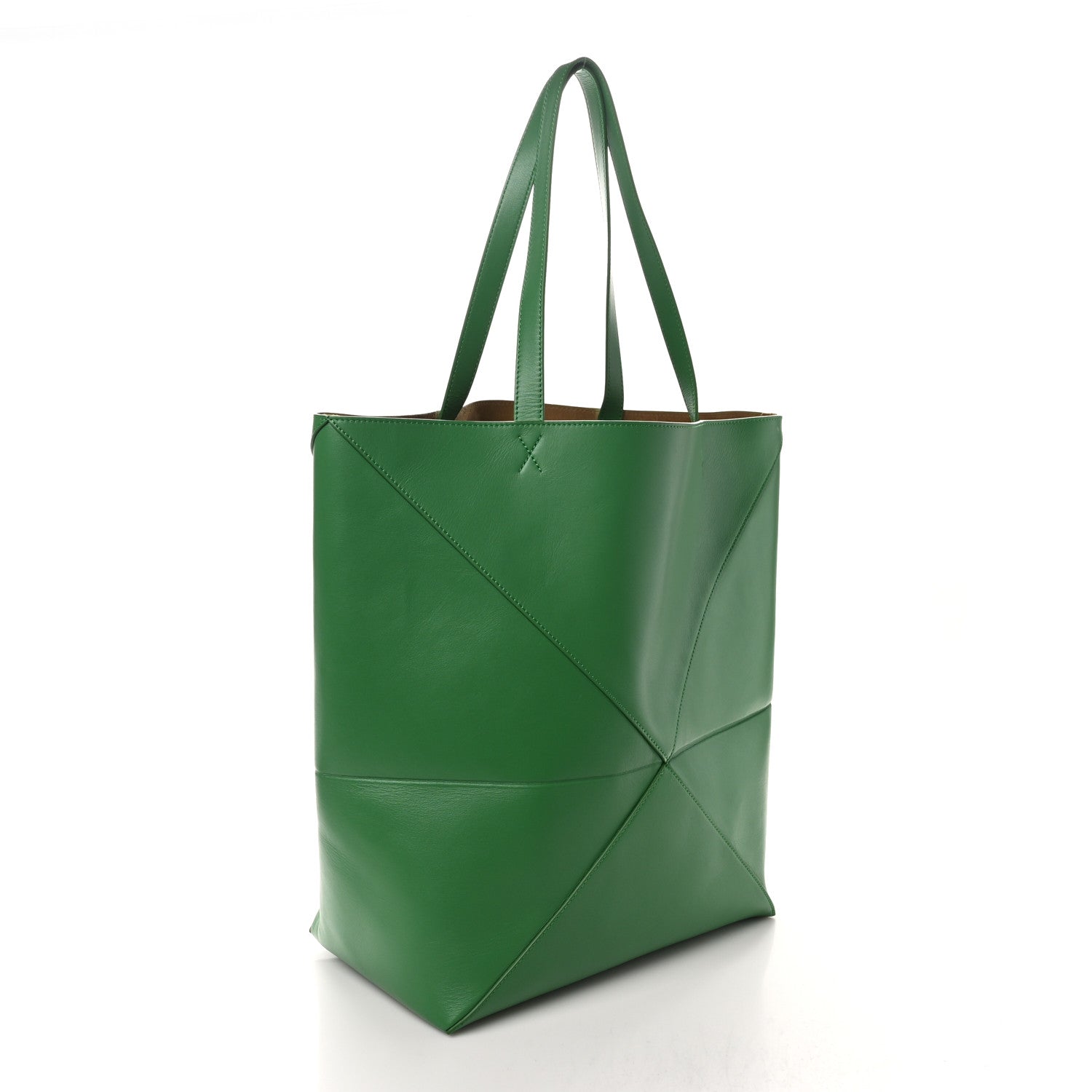 Loewe Shiny Calfskin Large Puzzle Fold Tote Tropical Green 3 of 8
