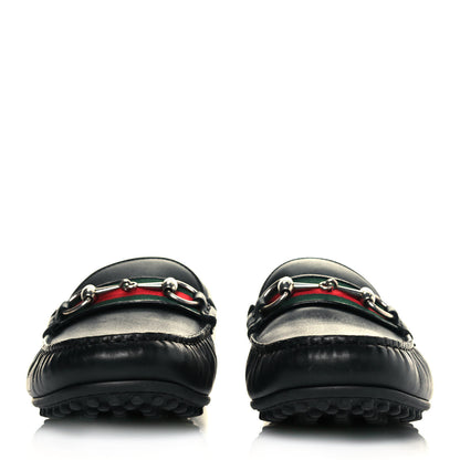 Gucci Miro Soft Calfskin Web Mens Horsebit Driver Loafers 9 Black 2 of 8