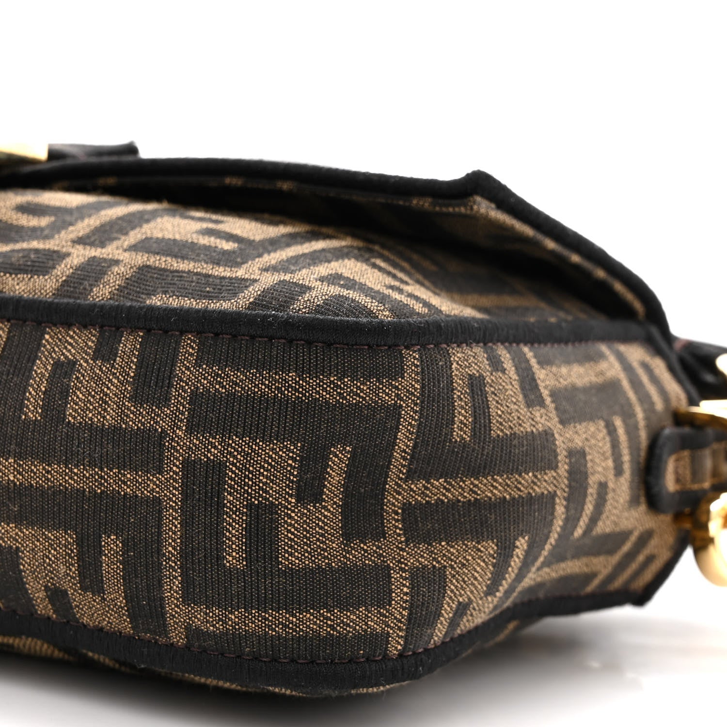 Fendi Fabric Jacquard FF 1974 Medium Baguette Tobacco Moro Black 10 of 11