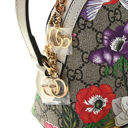 Gucci GG Supreme Monogram Flora Web GG Small Ophidia Dome Shoulder Bag White 8 of 10