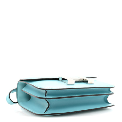 Hermes Tadelakt Lizard Constance 18 Bleu Atoll Ficelle 4 of 10