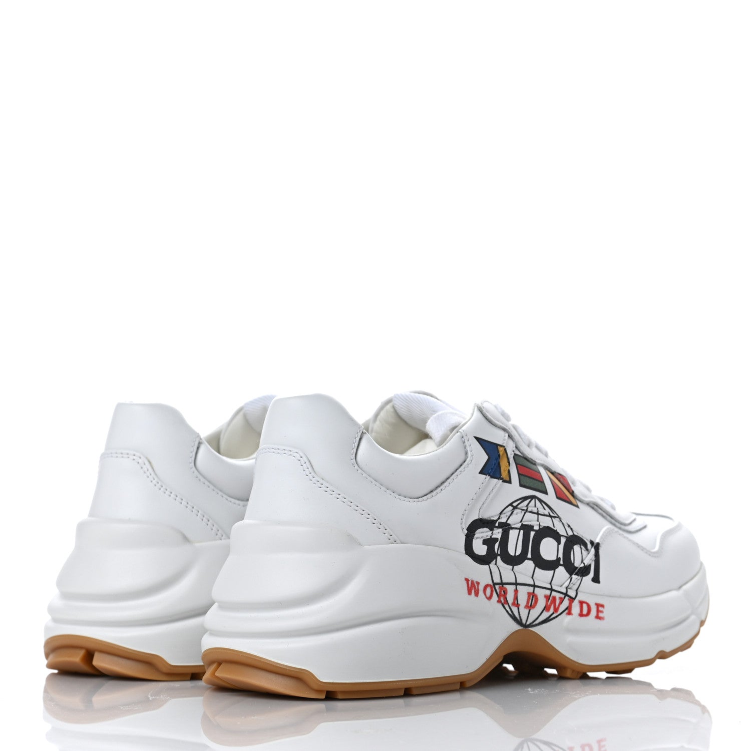 Gucci Calfskin Worldwide Womens Rhyton Sneakers 36.5 Great White 4 of 7