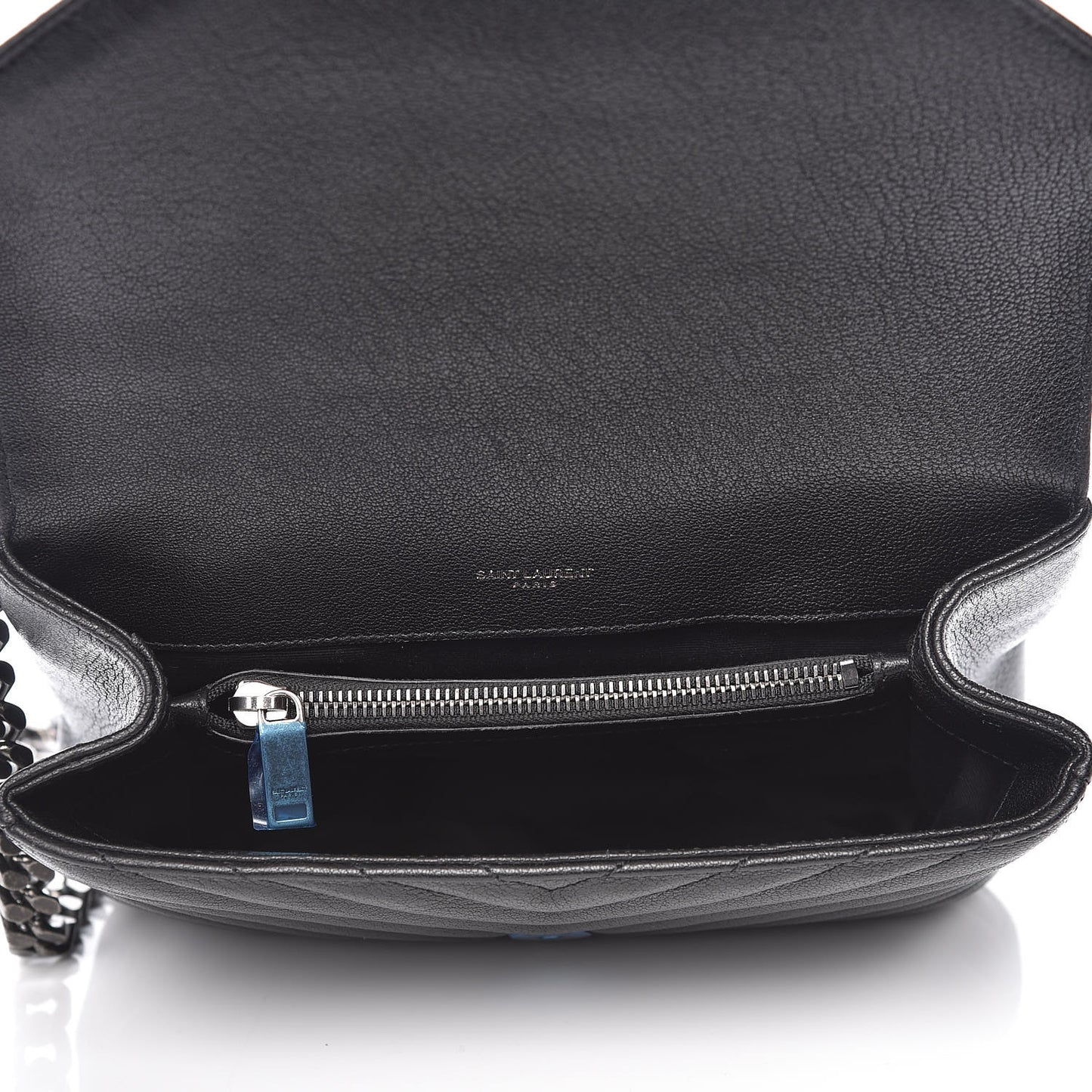 Sheepskin Matelasse Chevron Monogram Medium College Bag Black