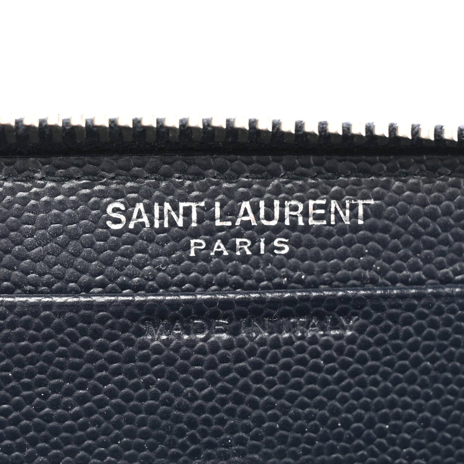Saint Laurent Grain De Poudre Matelasse Chevron Monogram Small Zip Around Wallet Deep Marine 8 of 11