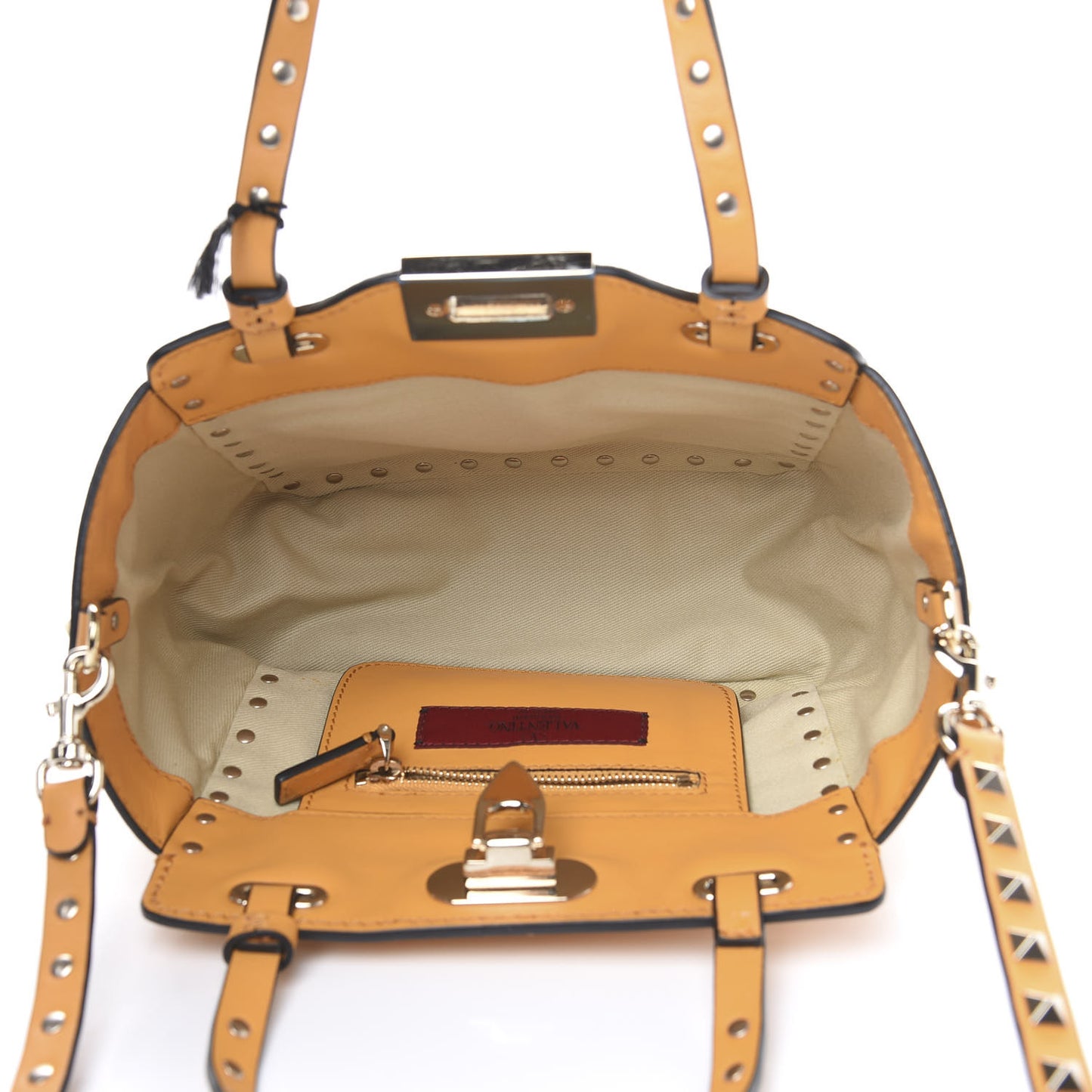 Vitello Mini Rockstud Tote Mandarin Sorbet