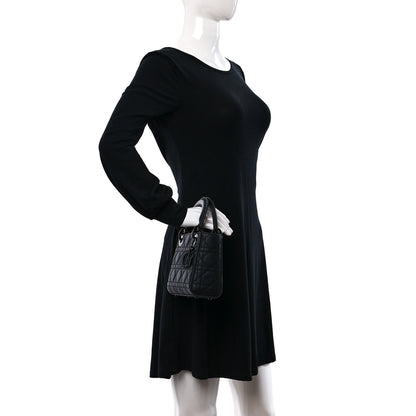 Christian Dior Ultra Matte Calfskin Cannage Mini Lady Dior Black 2 of 10
