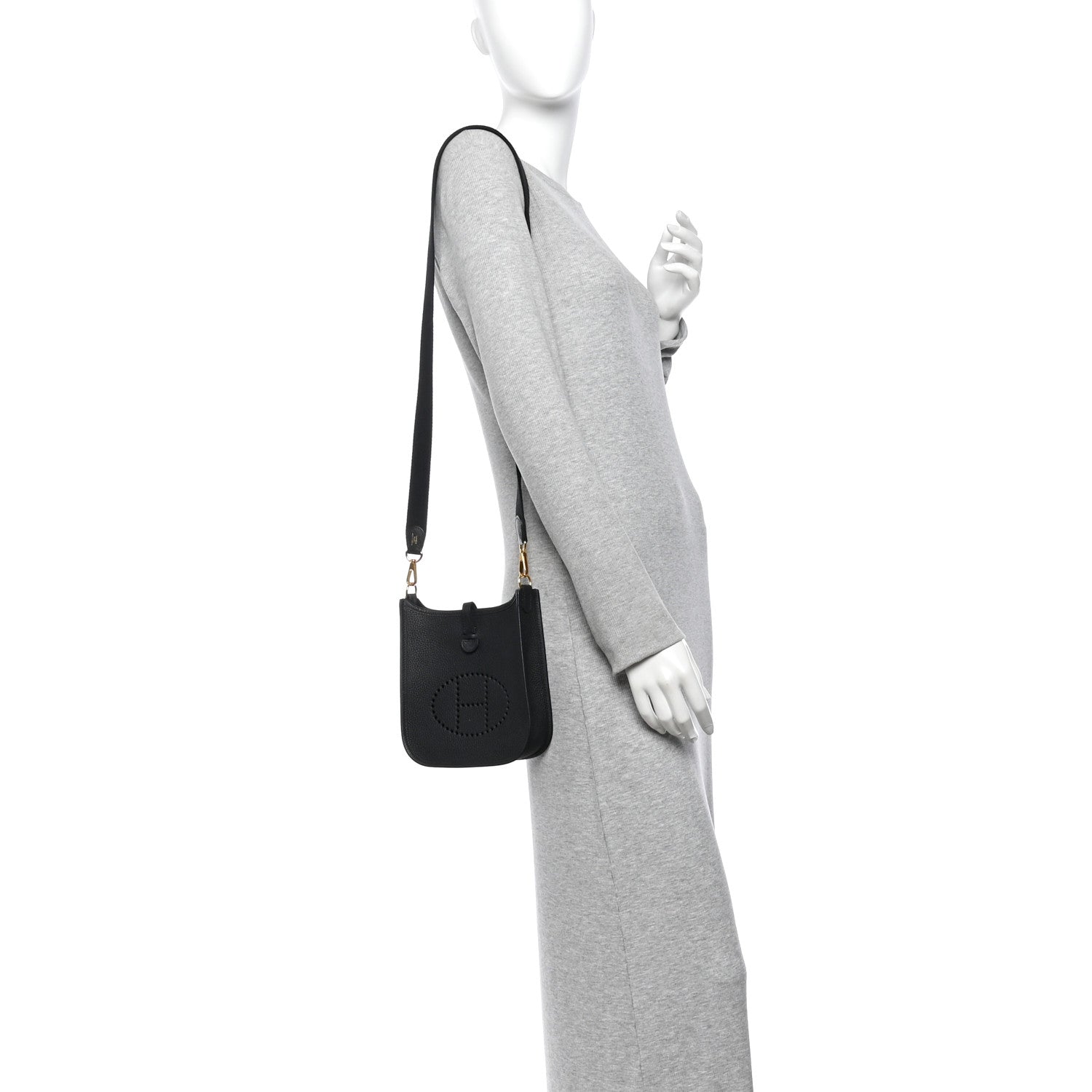 Hermes Taurillon Clemence Evelyne TPM Black 2 of 11