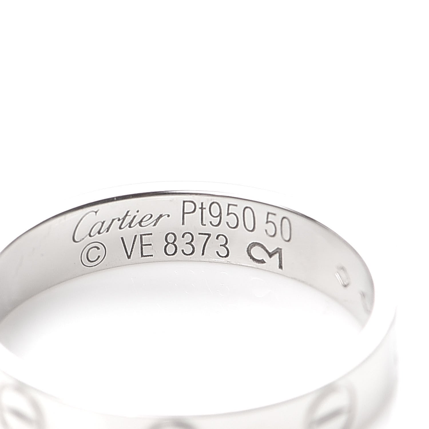 Cartier Platinum 3.5mm LOVE Wedding Band Ring 50 5.25 4 of 4