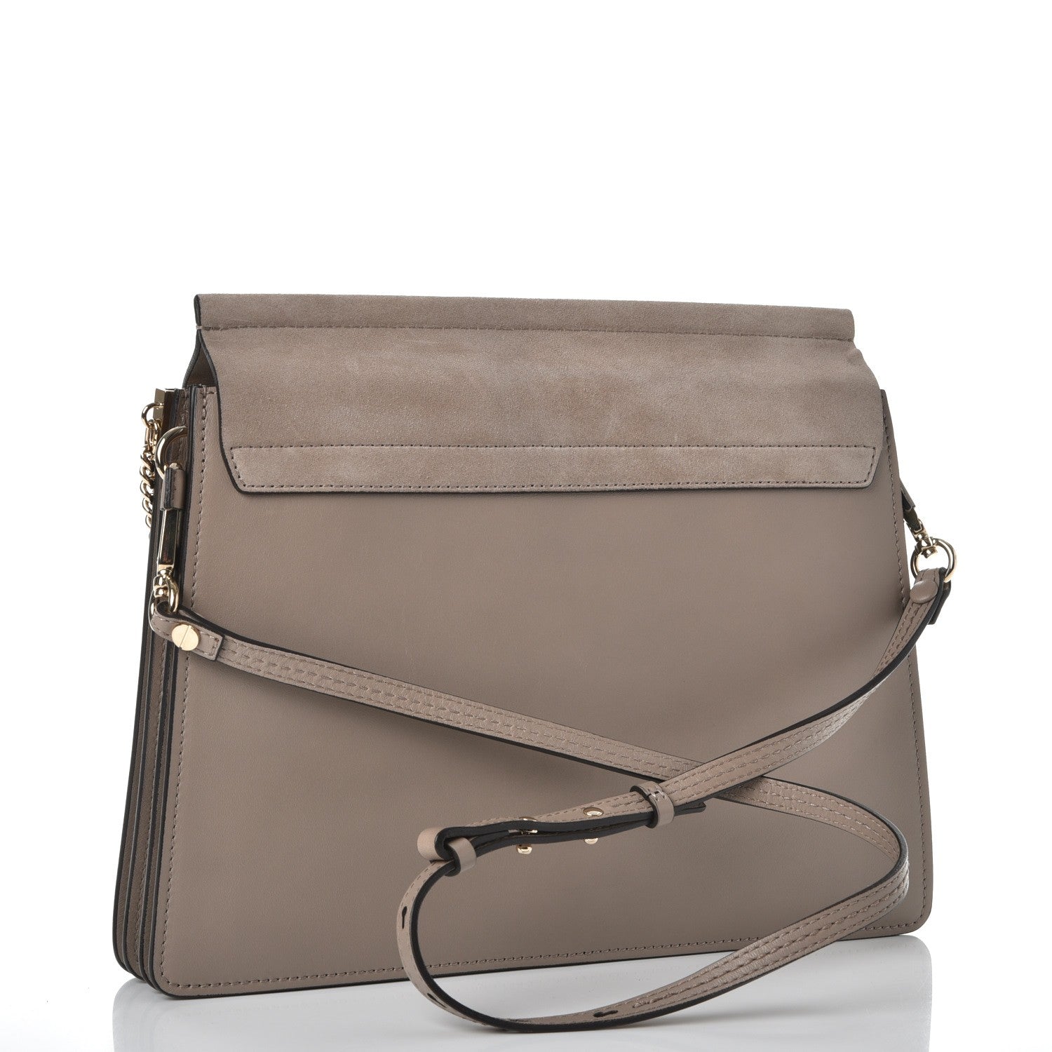 Chloe Calfskin Suede Medium Faye Shoulder Bag Motty Grey 3 of 7