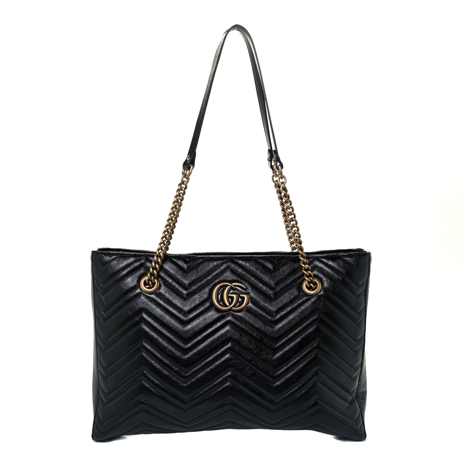 Gucci Vintage Calfskin Matelasse Medium GG Marmont Slim Tote Black 1 of 11