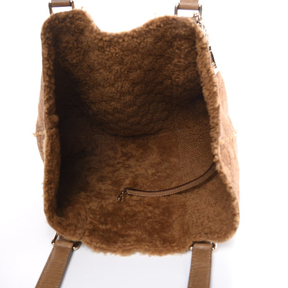 Gucci Suede Shearling Guccissima Large Jolicoeur Tote Tan 5 of 7