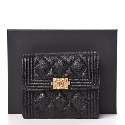 Chanel Caviar Quilted Compact Boy Wallet Black 11 of 11