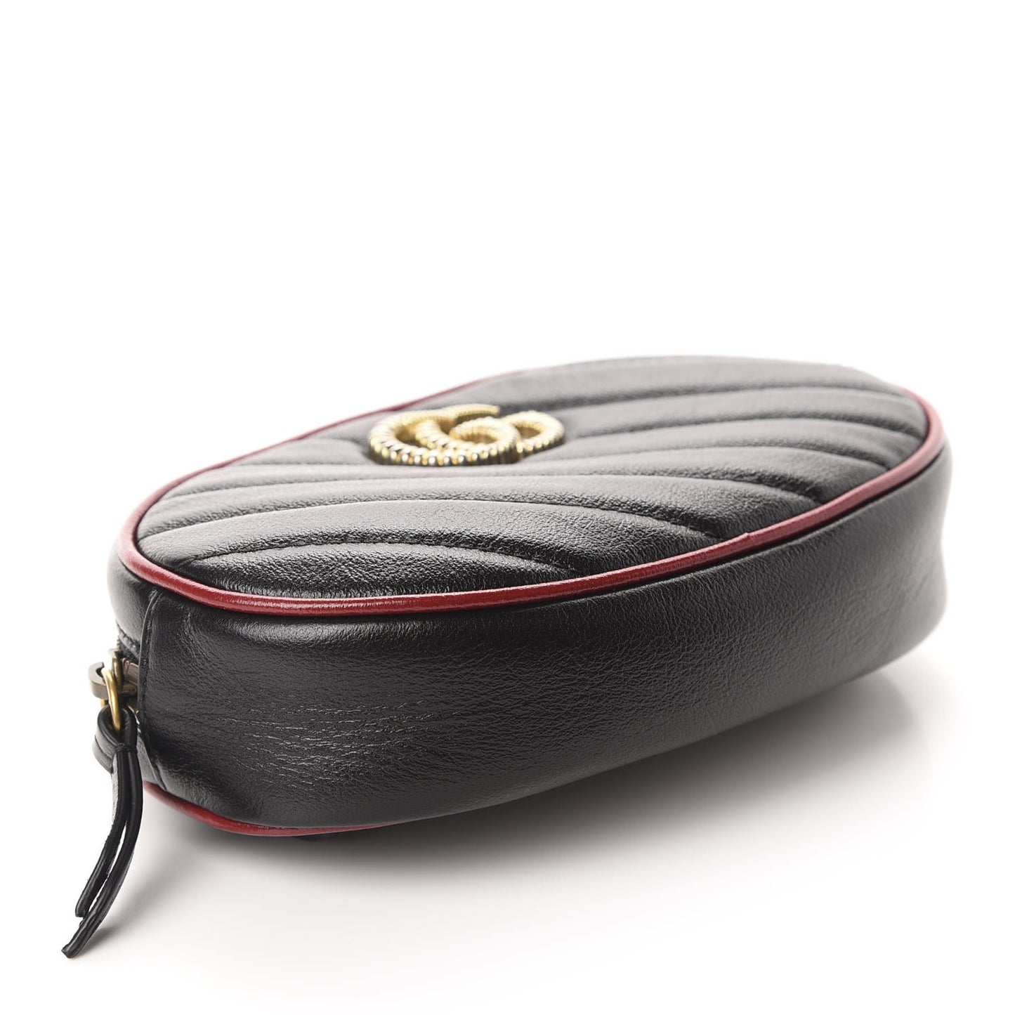 Azalea Calfskin Matelasse Diagonal Torchon GG Marmont Belt Bag 75 30 Black Romantic Cerise