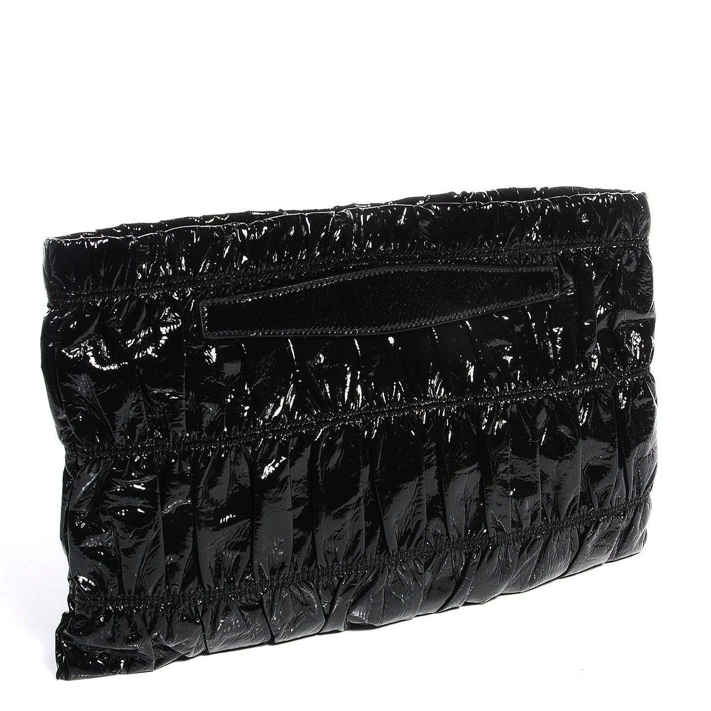 Vernice Gaufre Clutch Black