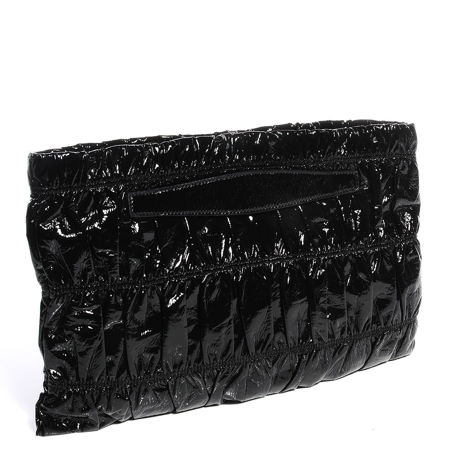 Prada Vernice Gaufre Clutch Black 3 of 10