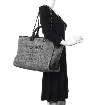 Chanel Canvas Medium Deauville Tote Charcoal 2 of 13