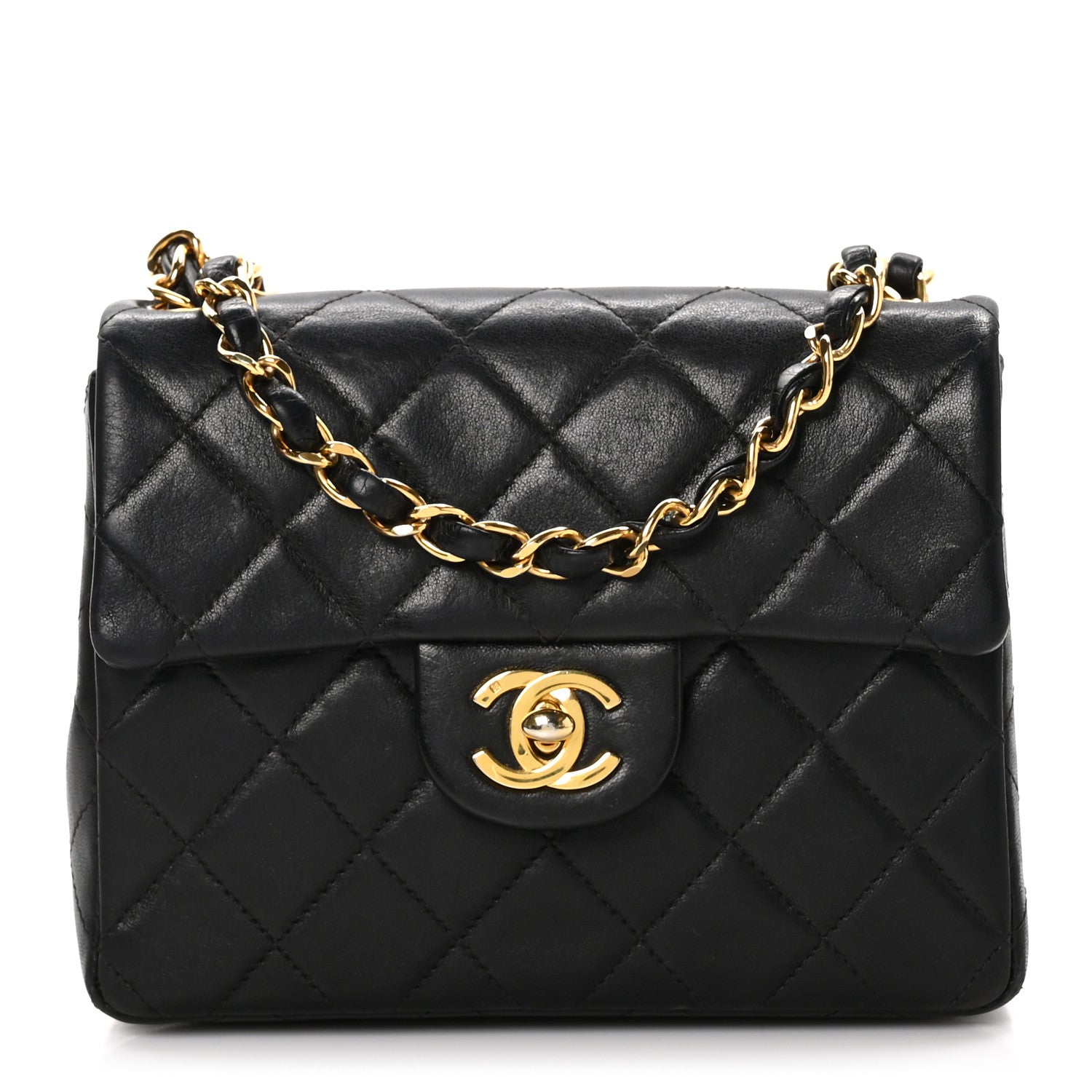 Chanel Lambskin Quilted Mini Square Flap Bag Black 1 of 11