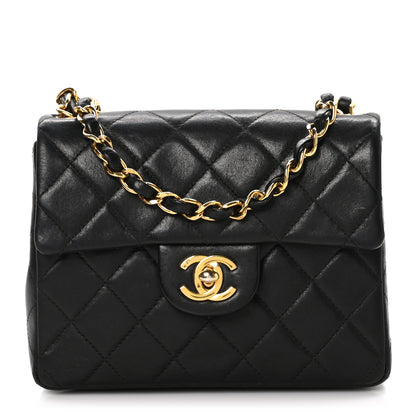Chanel Lambskin Quilted Mini Square Flap Bag Black 1 of 11