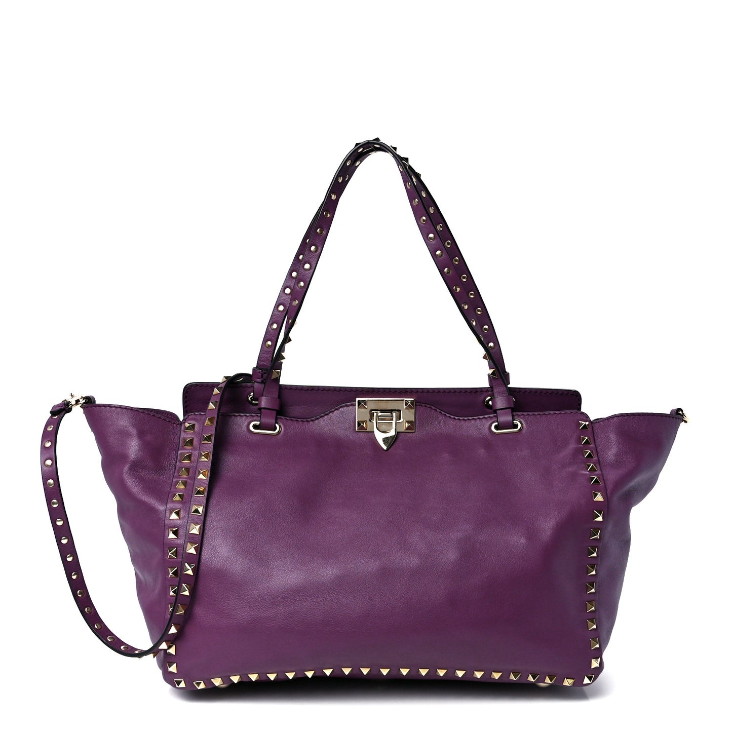 Vitello Medium Rockstud Tote Grape