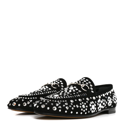 Gucci Kid Scamosciato Crystal GG Monogram Jordaan Loafer 37.5 Black 4 of 9