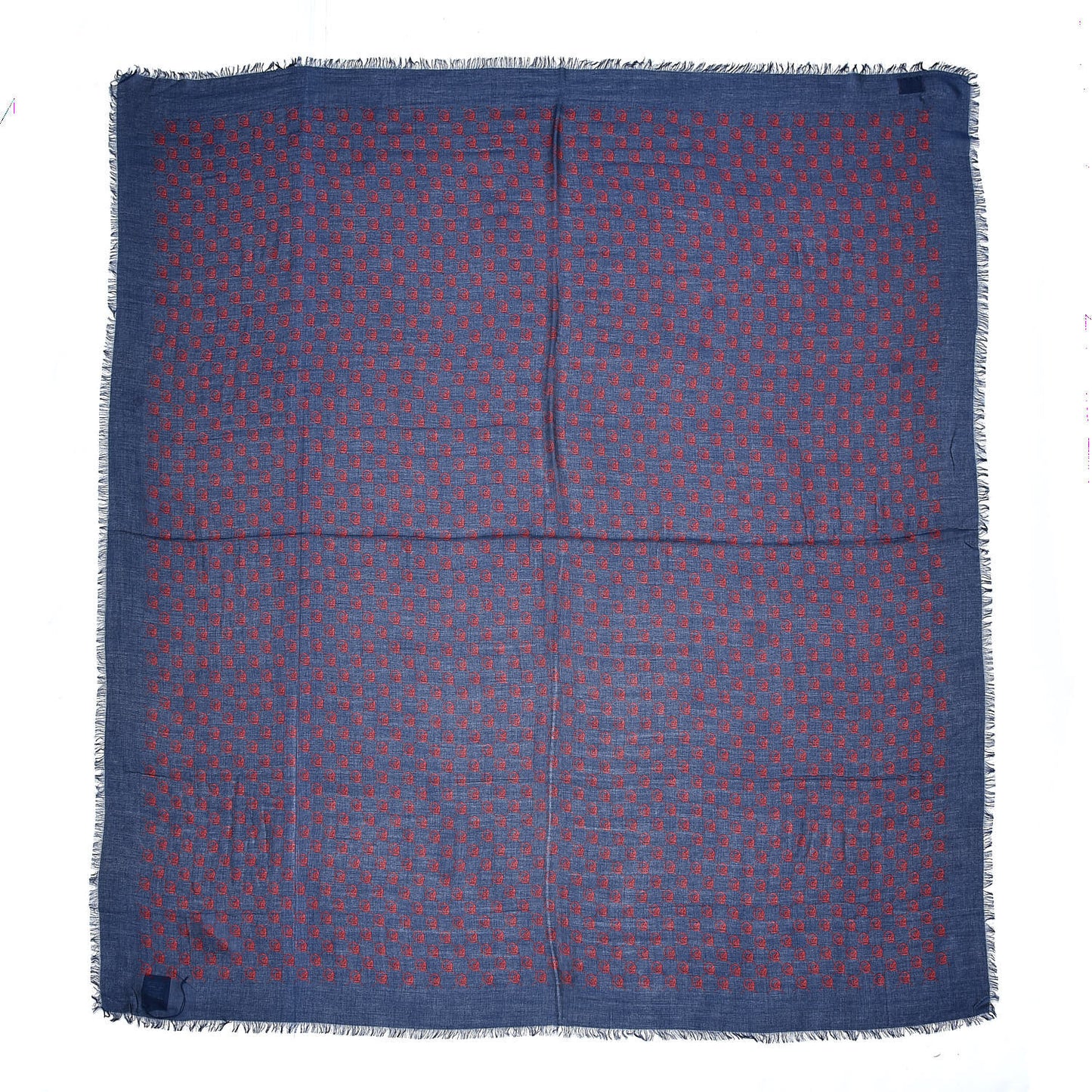 Modal Silk Twill GG Hamlet Square Scarf Sapphire Red