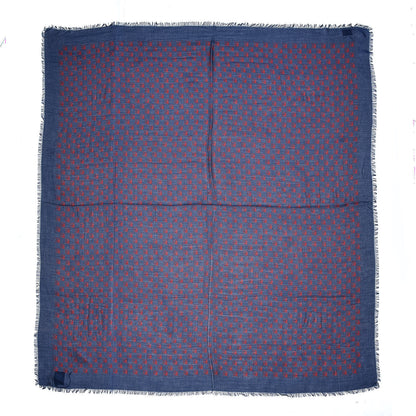 Gucci Modal Silk Twill GG Hamlet Square Scarf Sapphire Red 1 of 4
