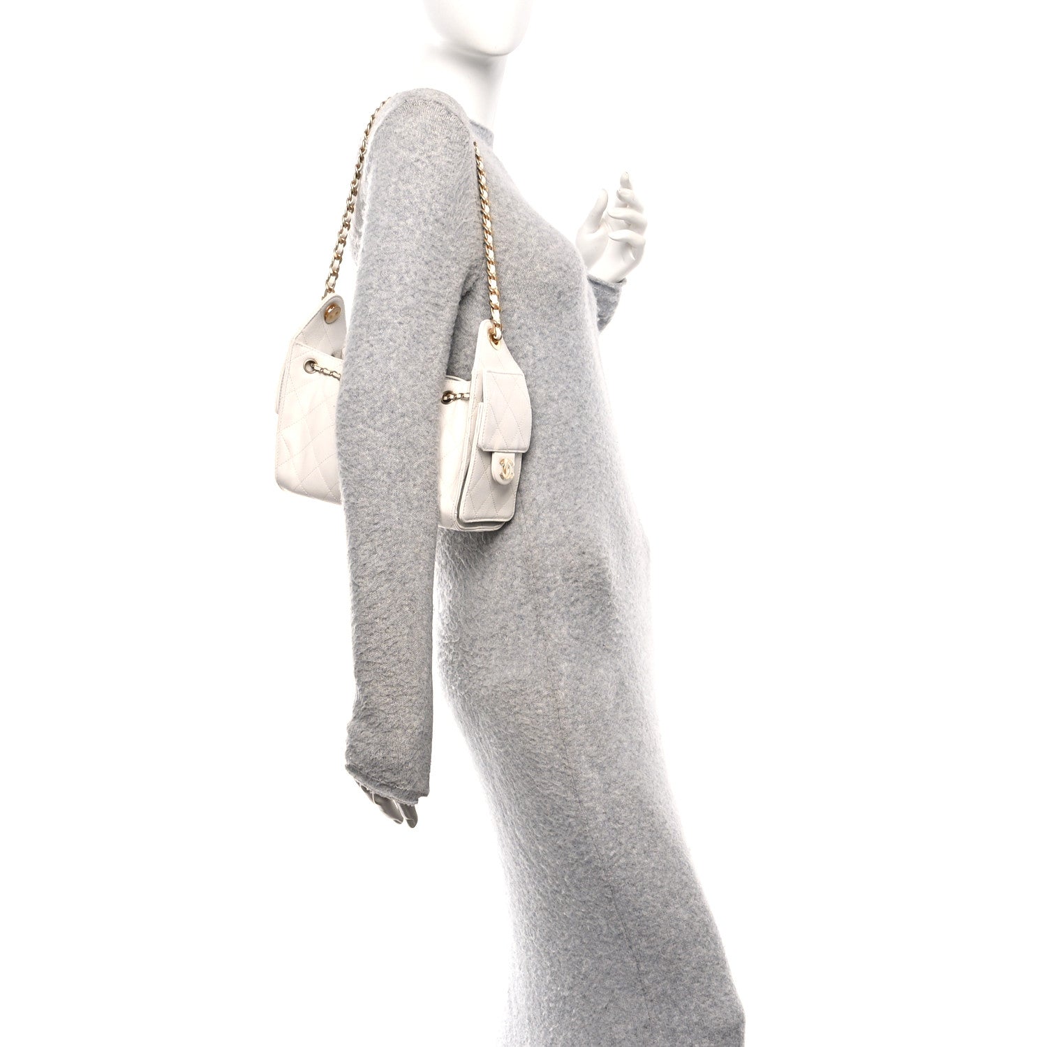 Chanel Caviar Quilted Mini Chanel 25 Handbag White 2 of 11