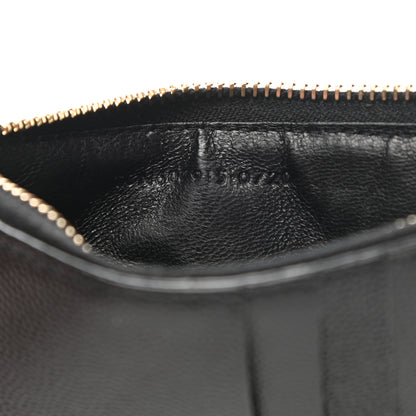 Saint Laurent Grain De Poudre Matelasse Chevron Cassandre Fragments Zippered Card Case Black 7 of 8